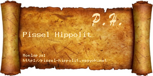 Pissel Hippolit névjegykártya